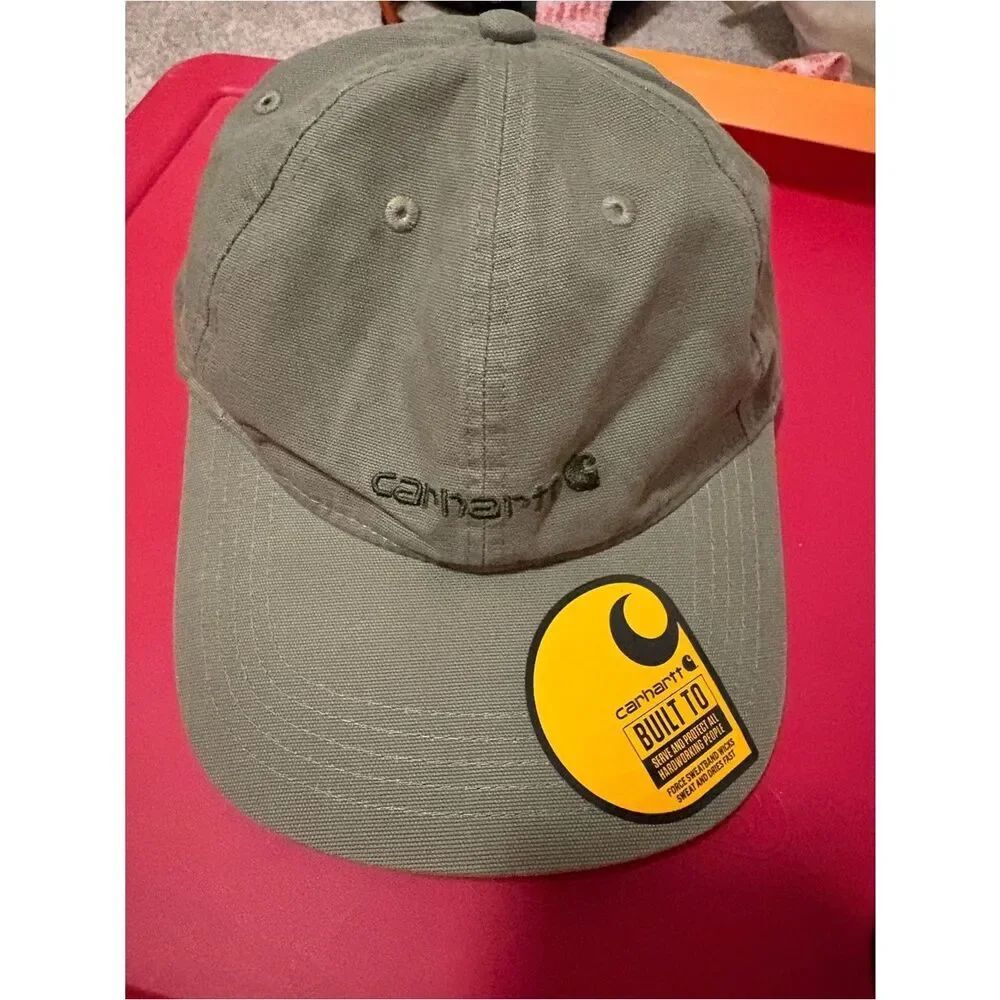 Carhartt Olive Canvas Hat with Logo Patch